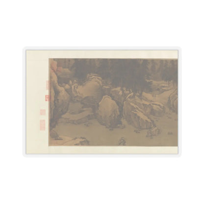 Liu Songnian - Snowy landscape with rustic riverside retreat - ca. late 12th century v5 - STICKER Vinyl Kiss-Cut Decal