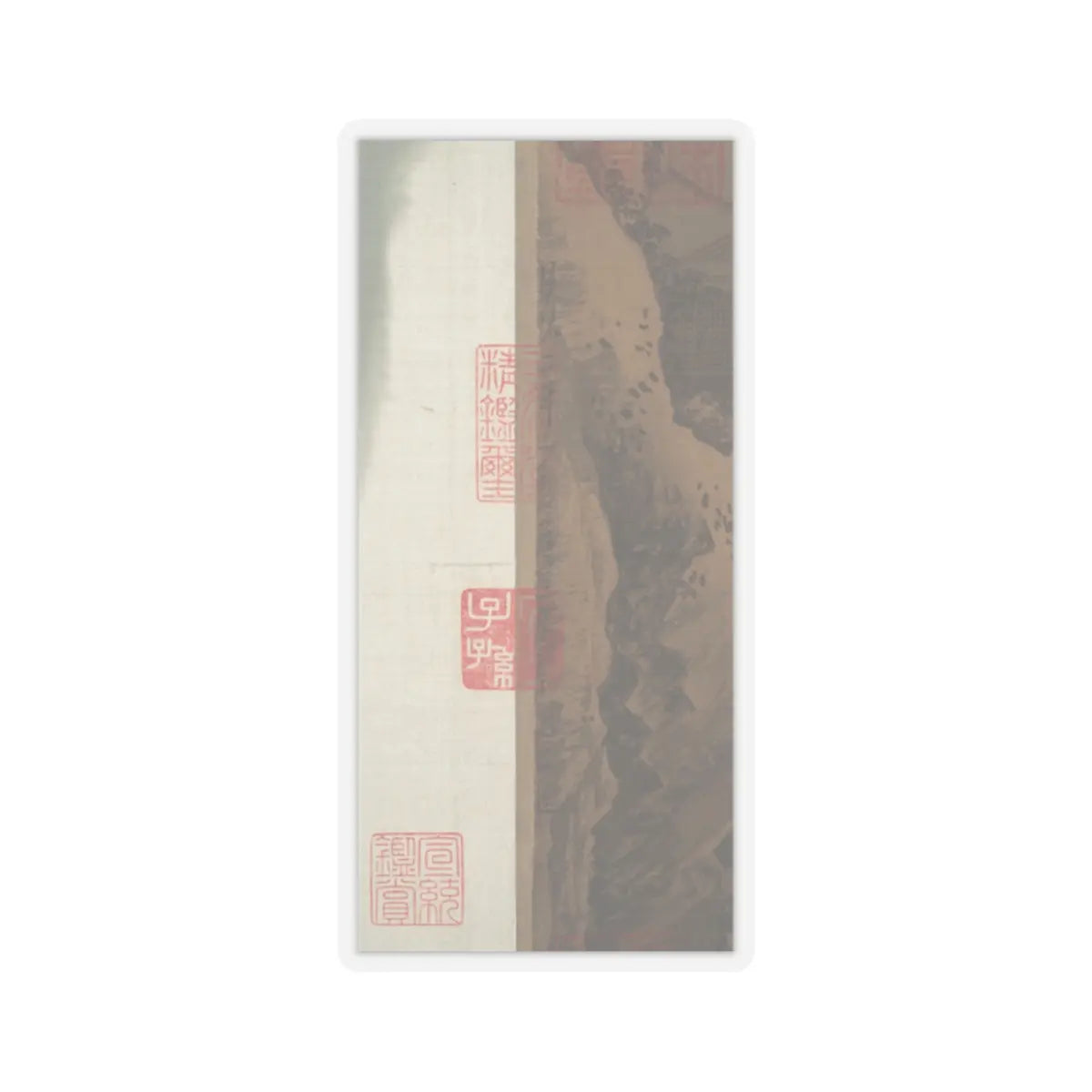 Liu Songnian - Snowy landscape with rustic riverside retreat - ca. late 12th century v9 - STICKER Vinyl Kiss-Cut Decal