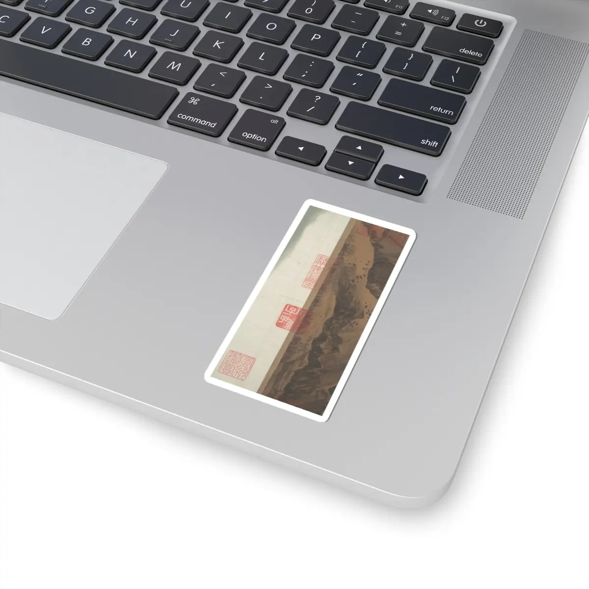 Liu Songnian - Snowy landscape with rustic riverside retreat - ca. late 12th century v9 - STICKER Vinyl Kiss-Cut Decal