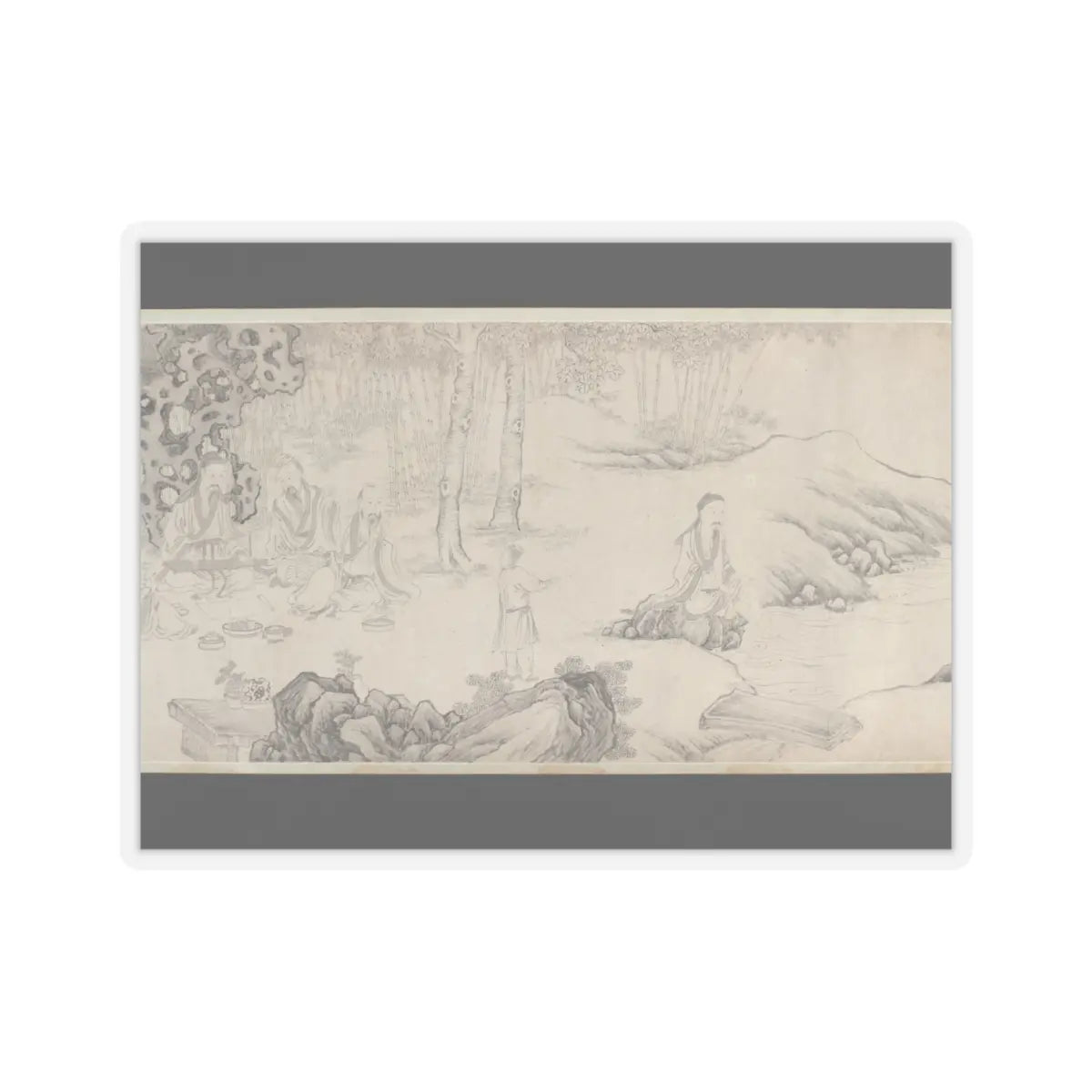 Liu Yanchong - Seven Sages of the Bamboo Grove - 1844 v1 - STICKER Vinyl Kiss-Cut Decal
