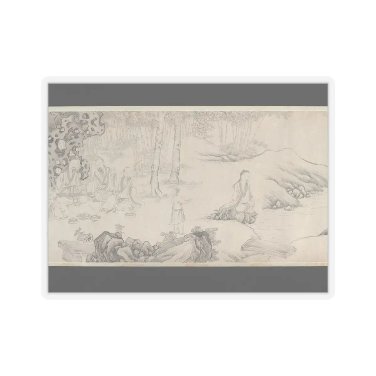 Liu Yanchong - Seven Sages of the Bamboo Grove - 1844 v1 - STICKER Vinyl Kiss-Cut Decal