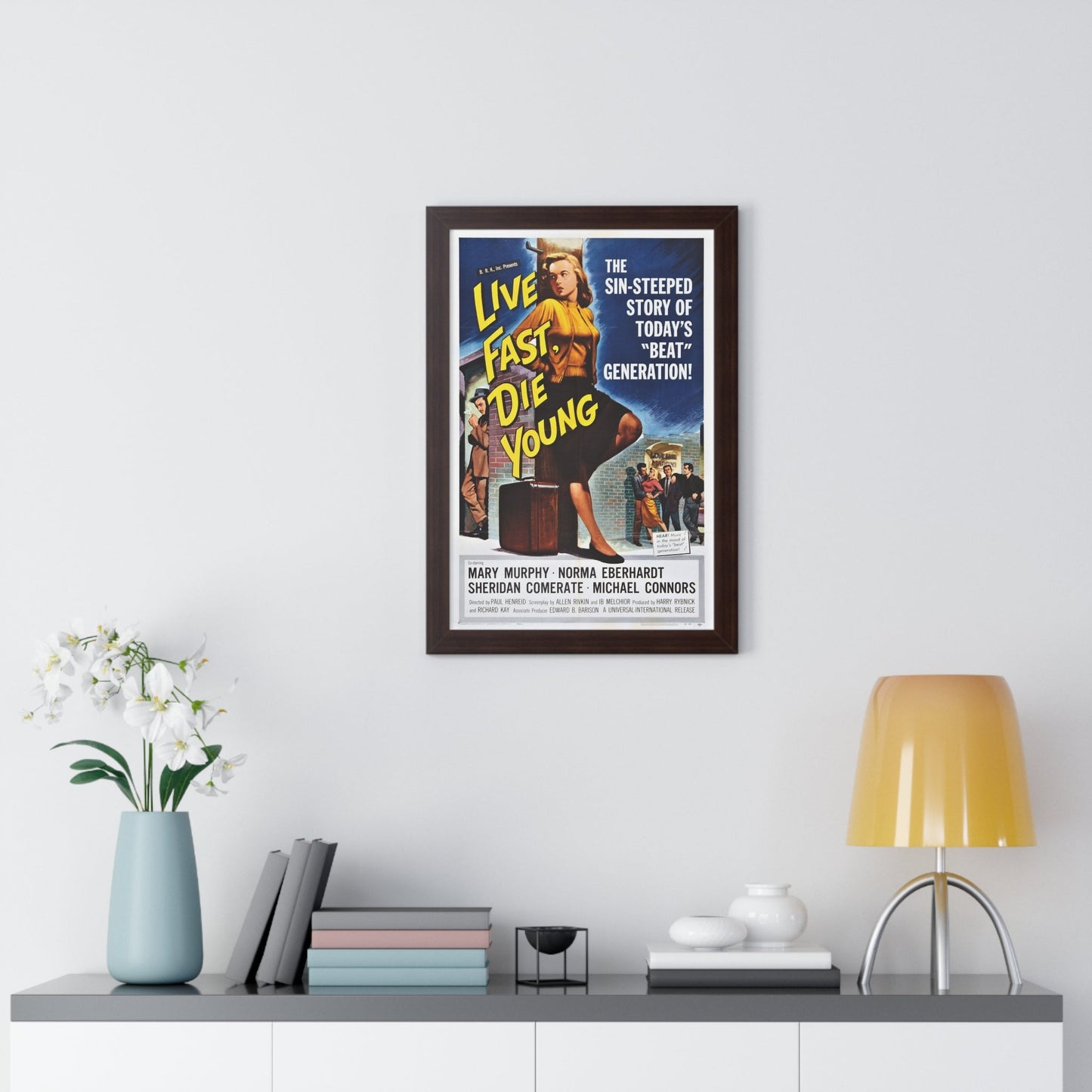 LIVE FAST DIE YOUNG 1958 - Framed Movie Poster-The Sticker Space