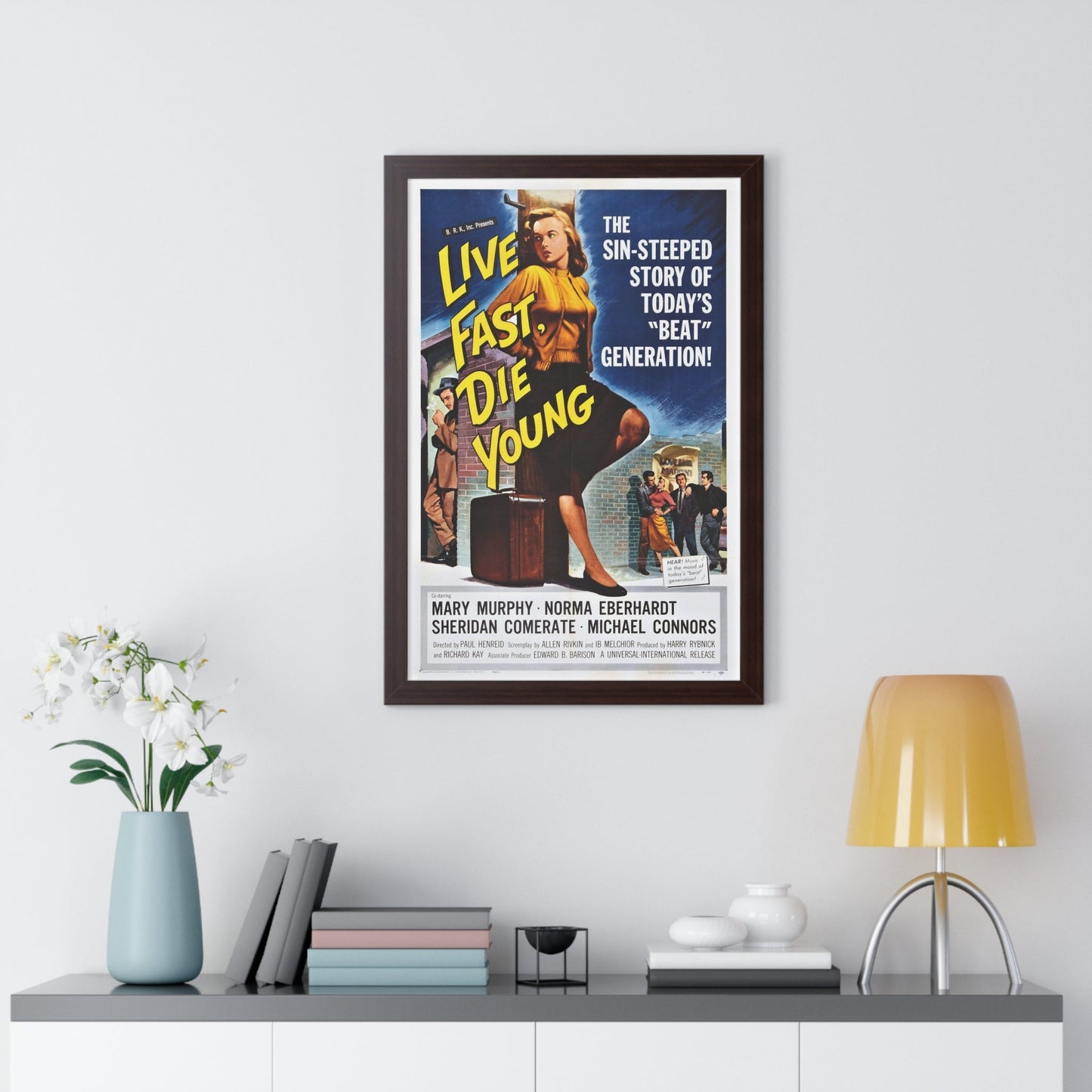 LIVE FAST DIE YOUNG 1958 - Framed Movie Poster-The Sticker Space