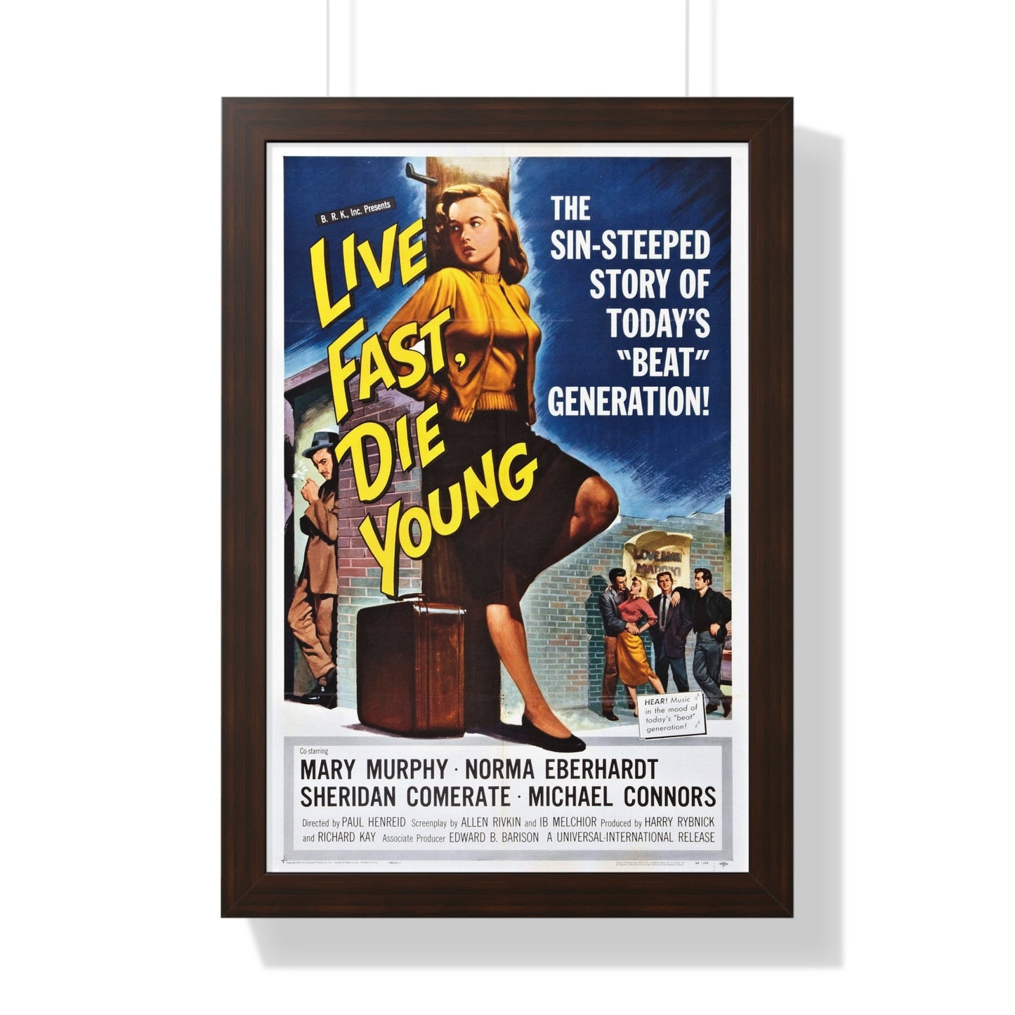 LIVE FAST DIE YOUNG 1958 - Framed Movie Poster-16″ x 24″-The Sticker Space