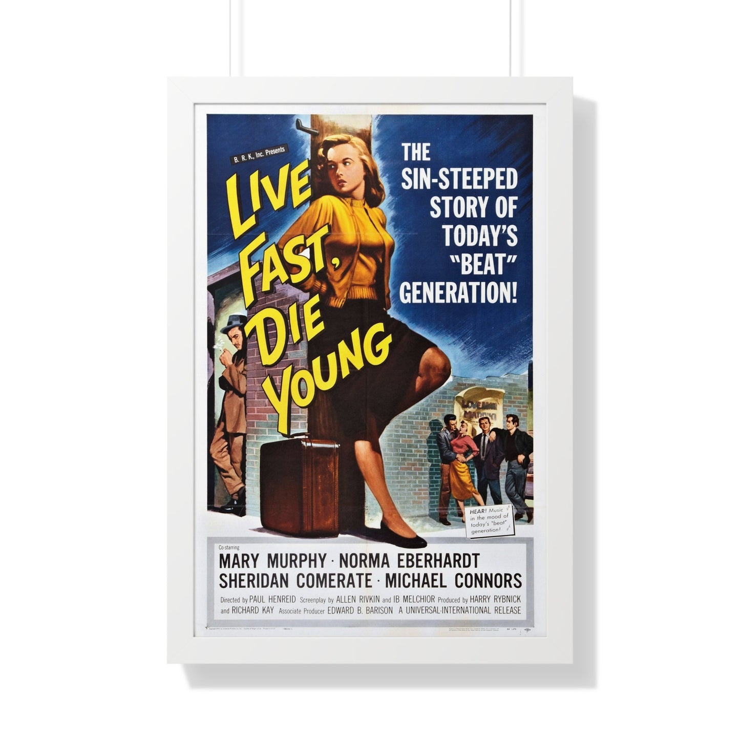 LIVE FAST DIE YOUNG 1958 - Framed Movie Poster-20" x 30"-The Sticker Space