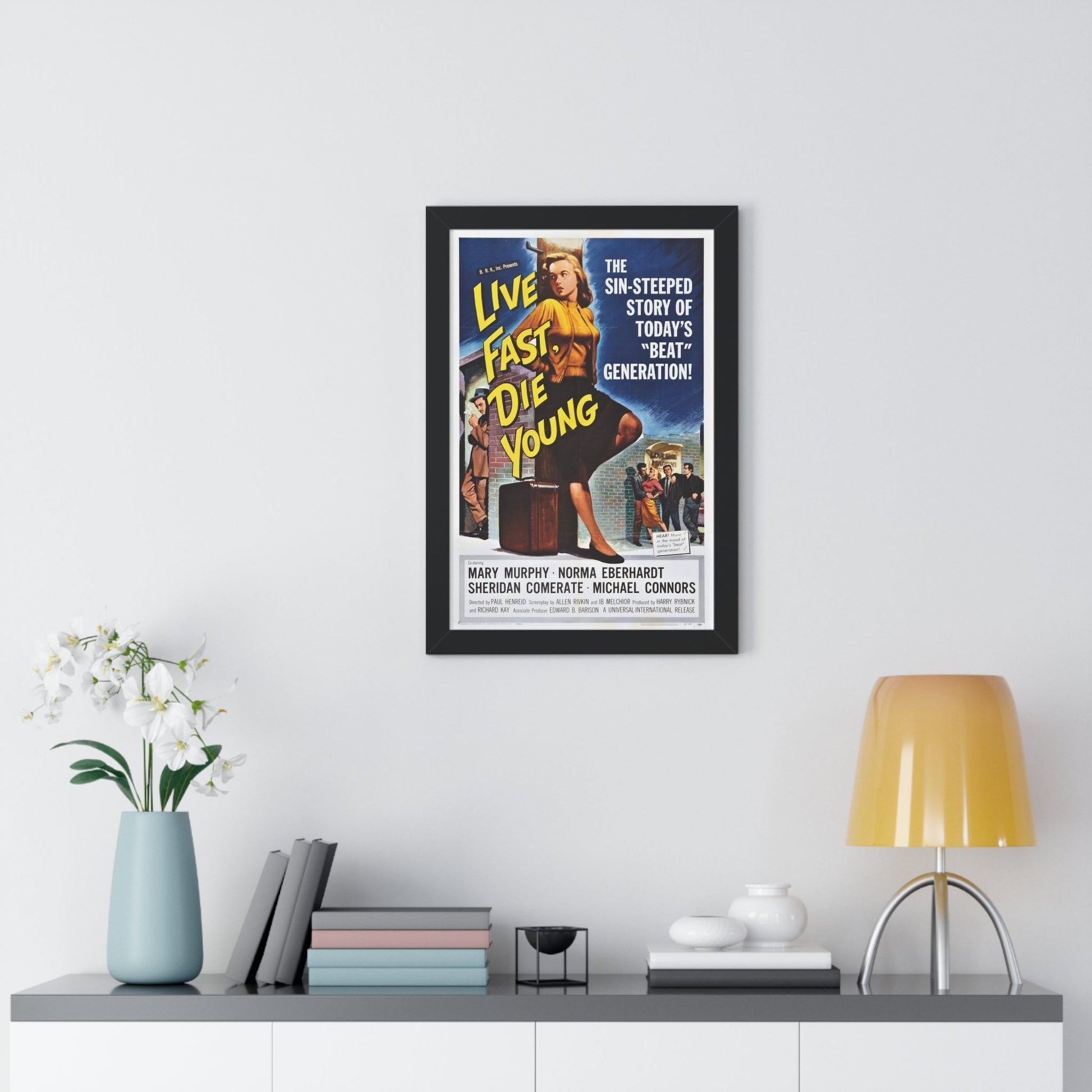 LIVE FAST DIE YOUNG 1958 - Framed Movie Poster-The Sticker Space