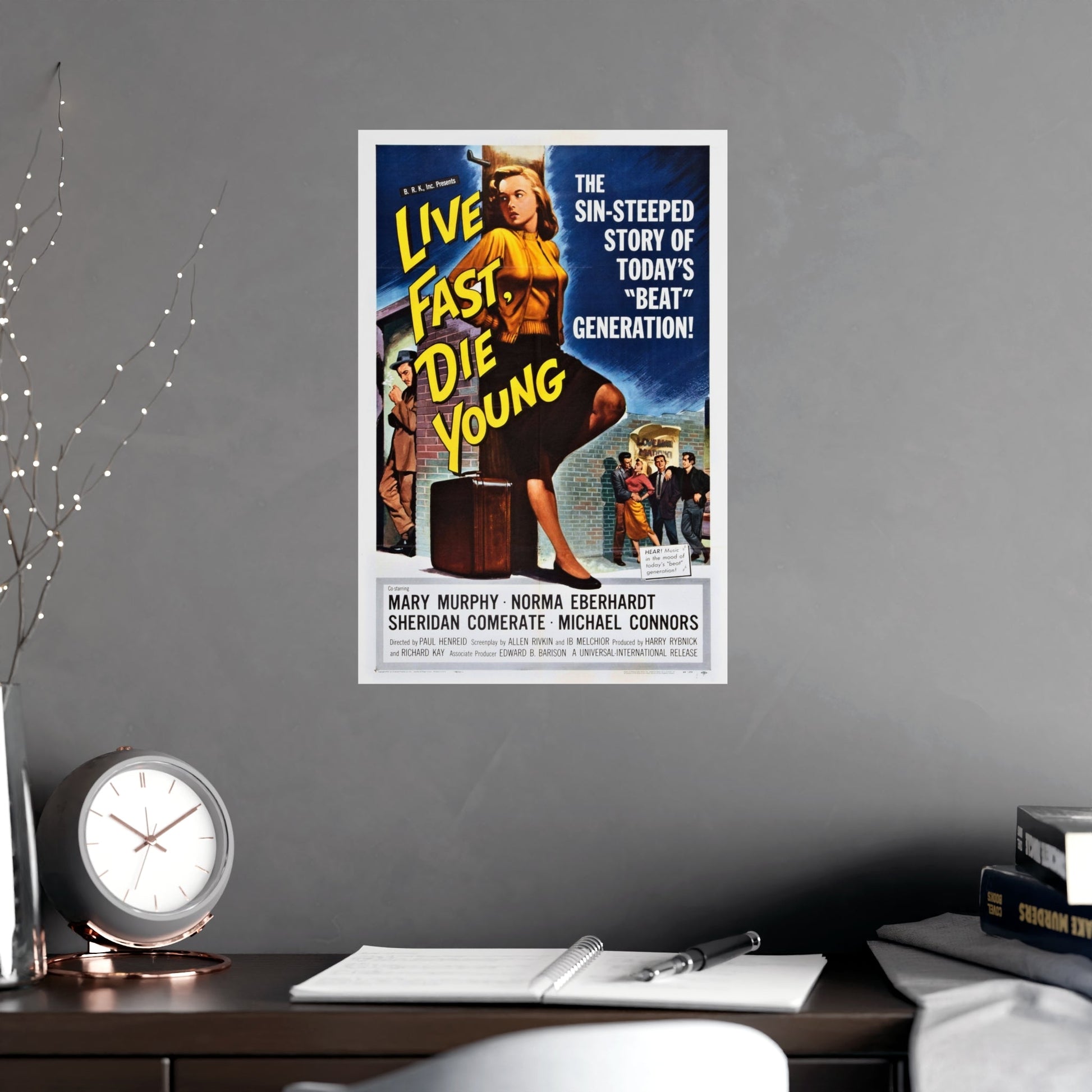 LIVE FAST DIE YOUNG 1958 - Paper Movie Poster-The Sticker Space