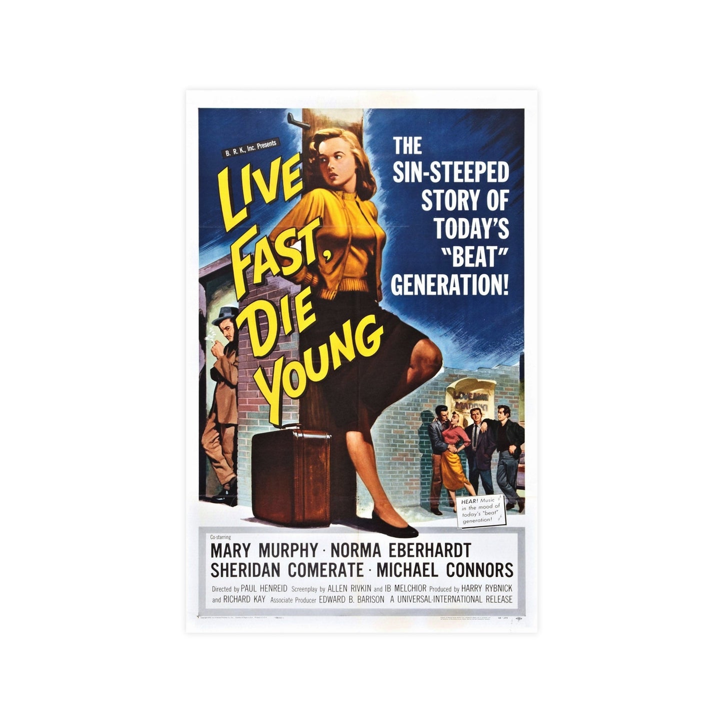 LIVE FAST DIE YOUNG 1958 - Paper Movie Poster-11″ x 17″ (Vertical)-The Sticker Space