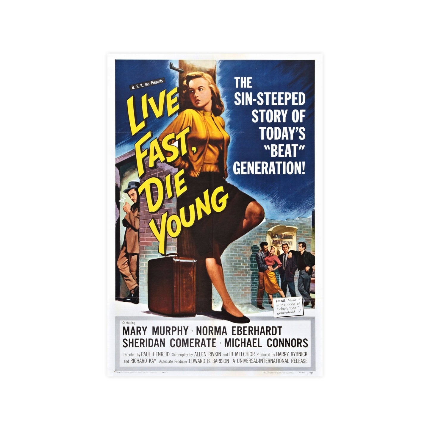 LIVE FAST DIE YOUNG 1958 - Paper Movie Poster-12″ x 18″ (Vertical)-The Sticker Space