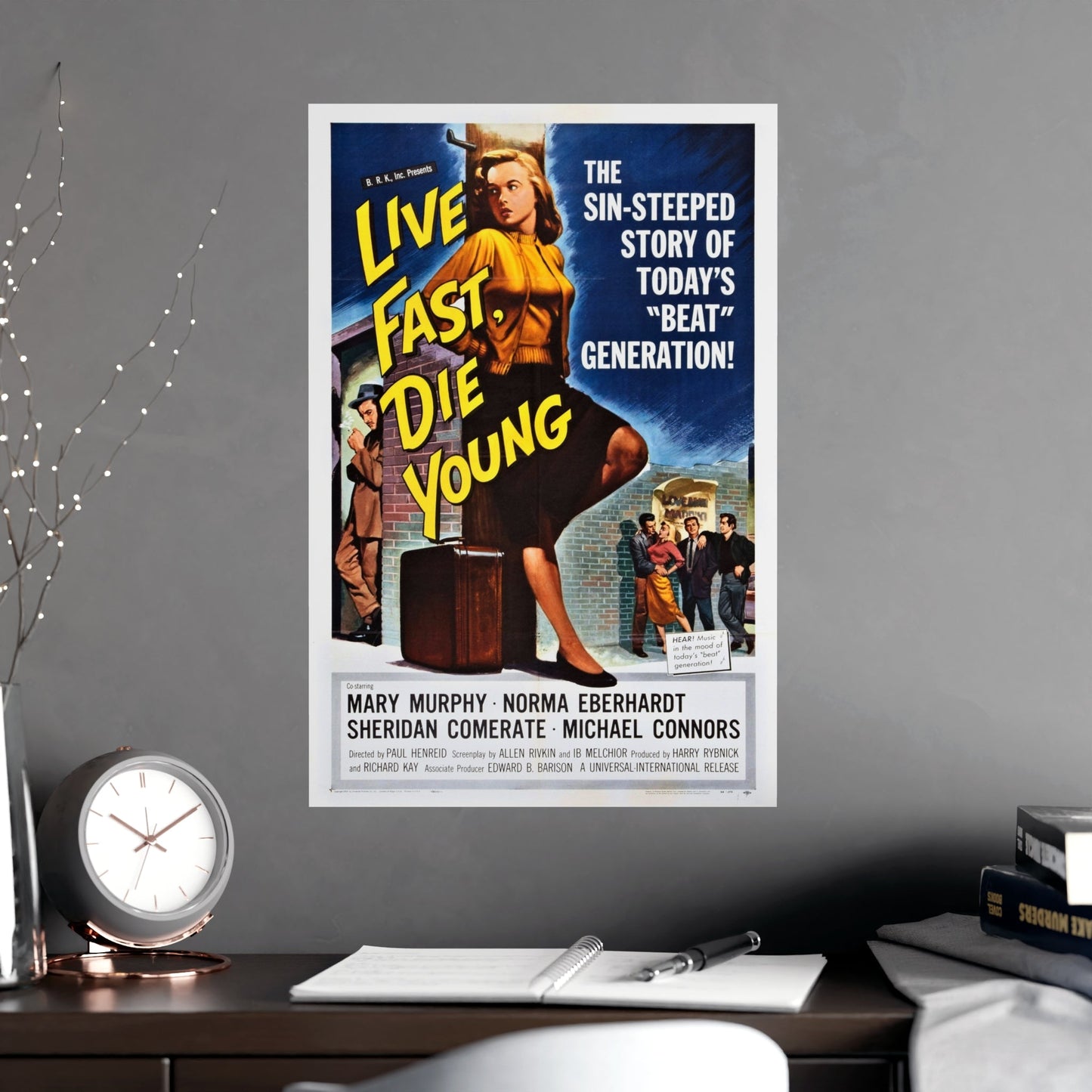 LIVE FAST DIE YOUNG 1958 - Paper Movie Poster-The Sticker Space