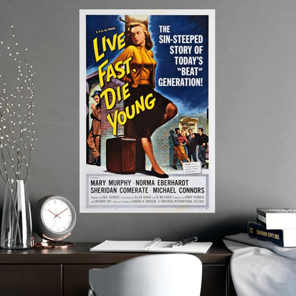 LIVE FAST DIE YOUNG 1958 - Paper Movie Poster-The Sticker Space