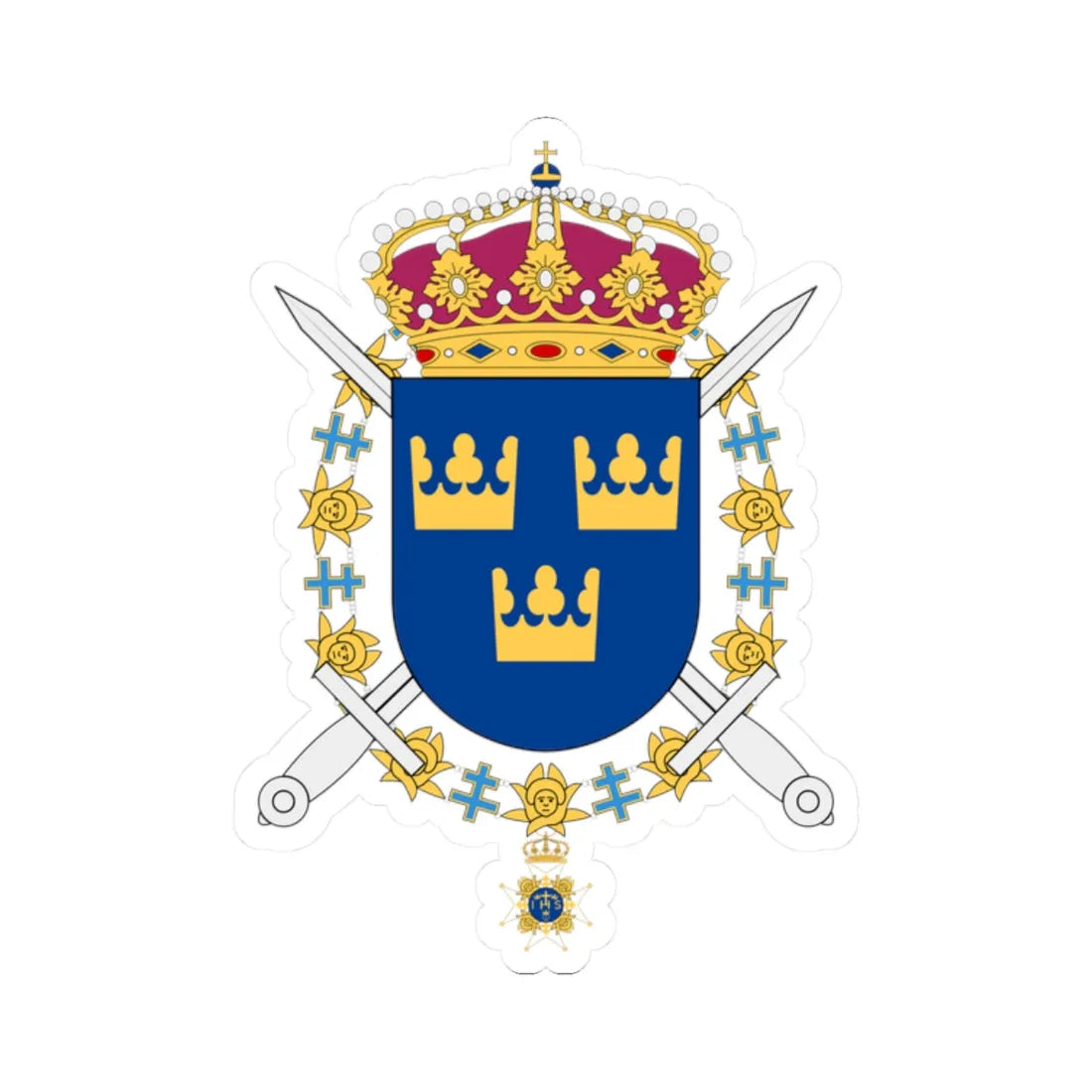 Livgardesgruppen vapen (Sweden) (Coat of Arms) STICKER Vinyl Kiss-Cut Decal 2 Inch White - The Sticker Space