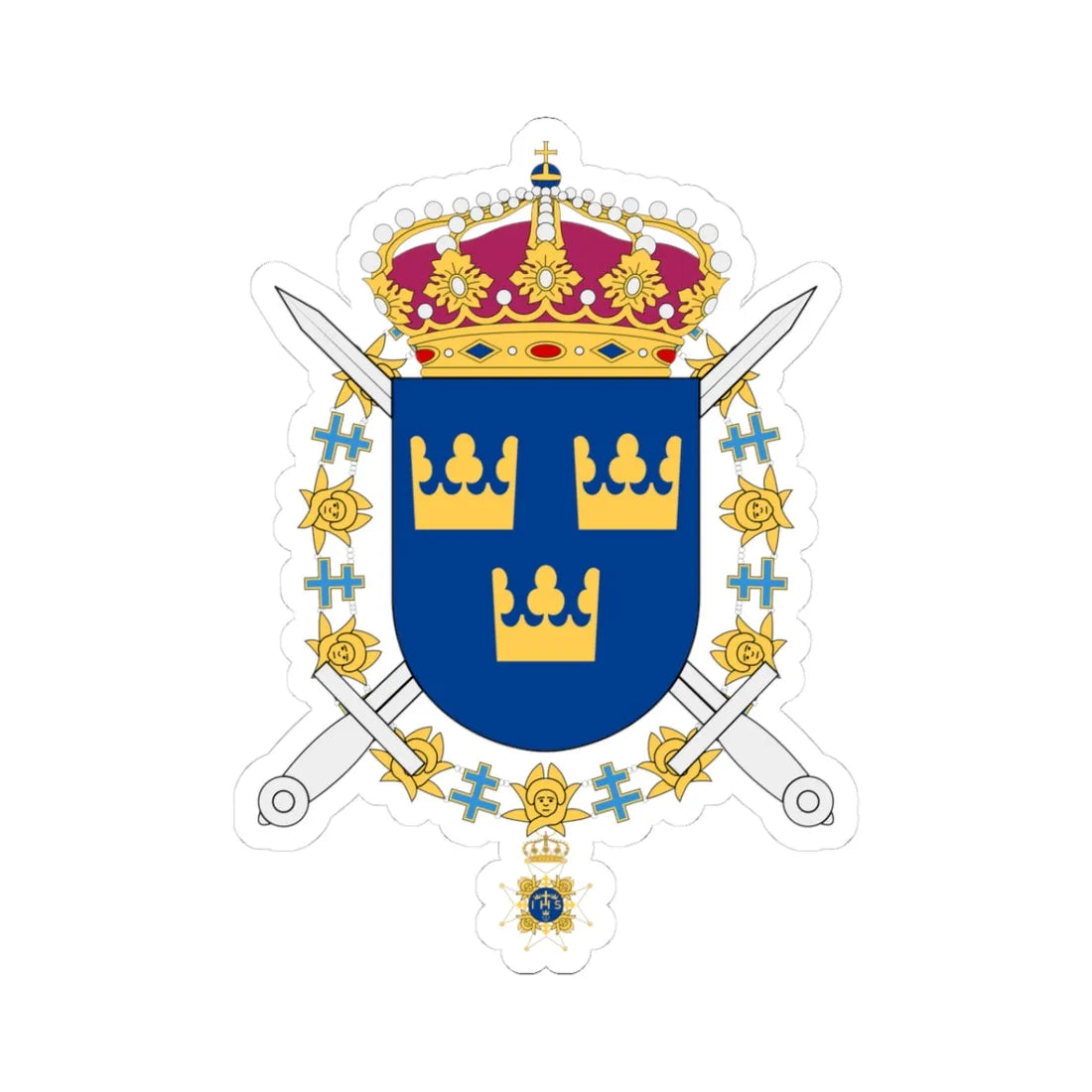 Livgardesgruppen vapen (Sweden) (Coat of Arms) STICKER Vinyl Kiss-Cut Decal 3 Inch White - The Sticker Space
