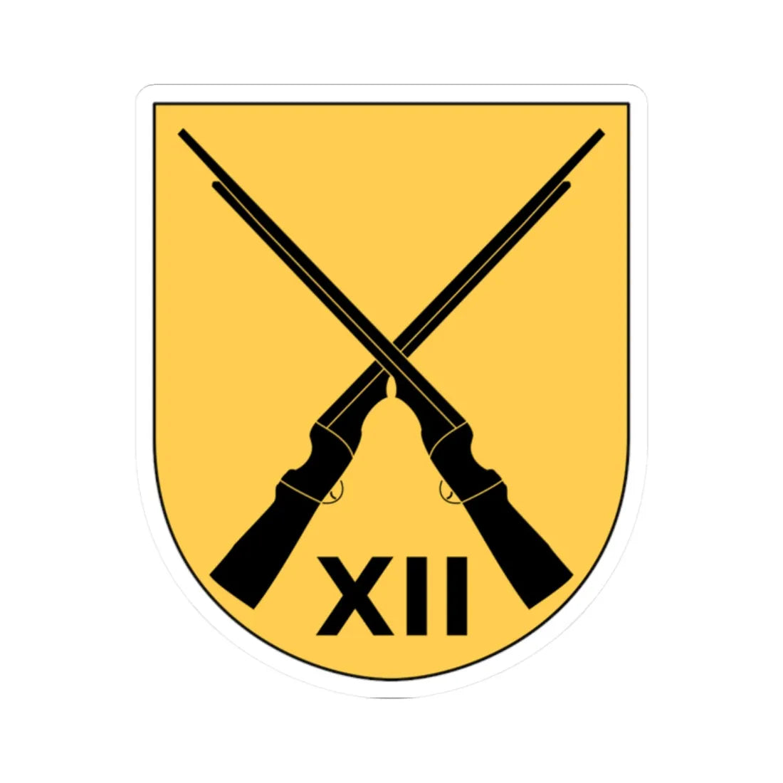 Livgardet 12. motoriserade skyttebataljonens stab vapen (Sweden) (Coat of Arms) STICKER Vinyl Kiss-Cut Decal 2 Inch White - The Sticker Space