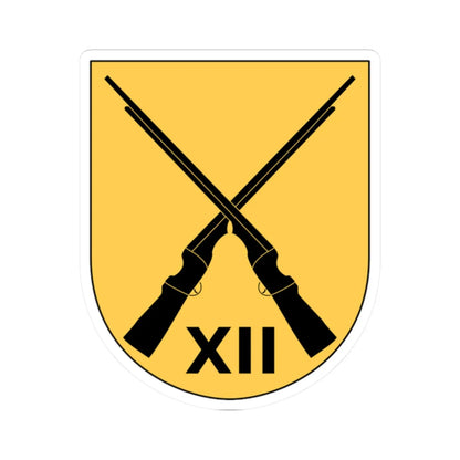 Livgardet 12. motoriserade skyttebataljonens stab vapen (Sweden) (Coat of Arms) STICKER Vinyl Kiss-Cut Decal 2 Inch White - The Sticker Space