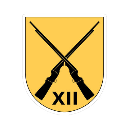 Livgardet 12. motoriserade skyttebataljonens stab vapen (Sweden) (Coat of Arms) STICKER Vinyl Kiss-Cut Decal 3 Inch White - The Sticker Space