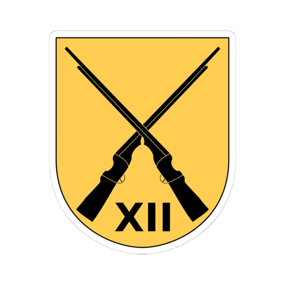 Livgardet 12. motoriserade skyttebataljonens stab vapen (Sweden) (Coat of Arms) STICKER Vinyl Kiss-Cut Decal 4 Inch White - The Sticker Space