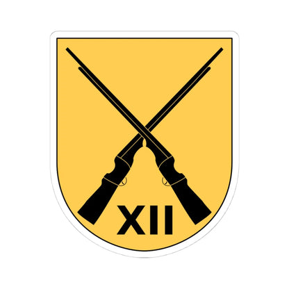 Livgardet 12. motoriserade skyttebataljonens stab vapen (Sweden) (Coat of Arms) STICKER Vinyl Kiss-Cut Decal 4 Inch White - The Sticker Space