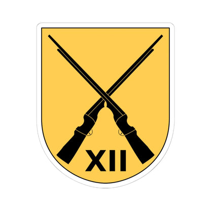 Livgardet 12. motoriserade skyttebataljonens stab vapen (Sweden) (Coat of Arms) STICKER Vinyl Kiss-Cut Decal 6 Inch White - The Sticker Space