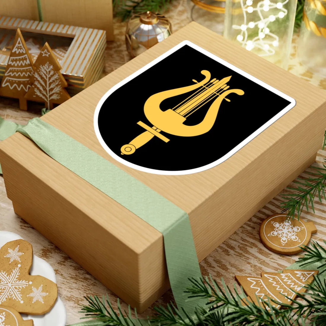 Livgardet Försvarsmusikens stab vapen (Sweden) (Coat of Arms) STICKER Vinyl Kiss-Cut Decal - The Sticker Space