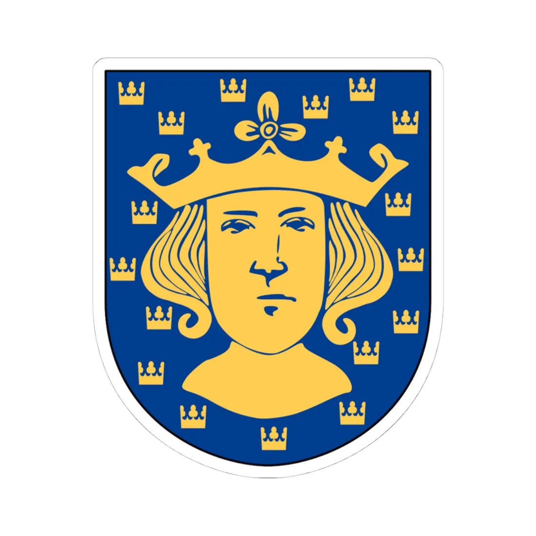 Livgardet Kommendantstaben vapen (Sweden) (Coat of Arms) STICKER Vinyl Kiss-Cut Decal 4 Inch White - The Sticker Space
