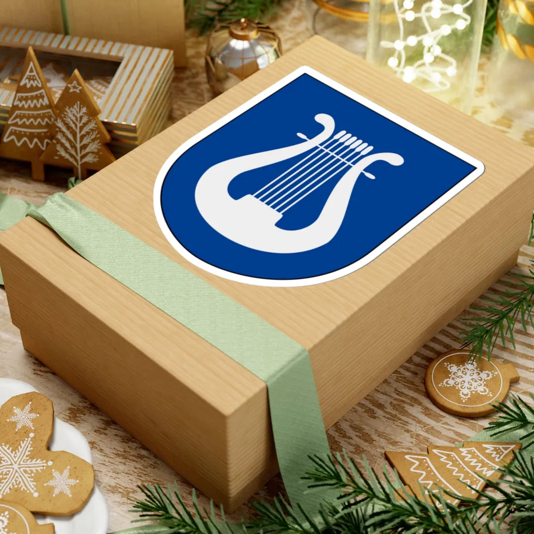 Livgardet Livgardets dragonmusikkår vapen (Sweden) (Coat of Arms) STICKER Vinyl Kiss-Cut Decal - The Sticker Space