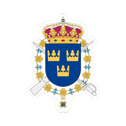 Livgardet vapen (Sweden) (Coat of Arms) STICKER Vinyl Kiss-Cut Decal 3 Inch White - The Sticker Space