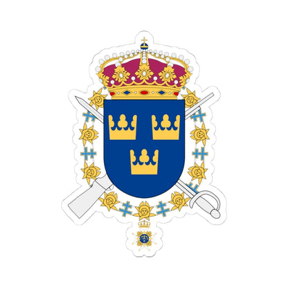 Livgardet vapen (Sweden) (Coat of Arms) STICKER Vinyl Kiss-Cut Decal 4 Inch White - The Sticker Space