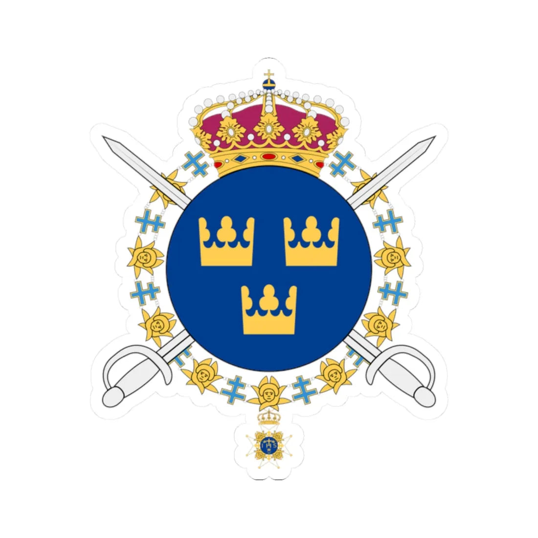 Livgardets dragoner vapen (Sweden) (Coat of Arms) STICKER Vinyl Kiss-Cut Decal 2 Inch White - The Sticker Space