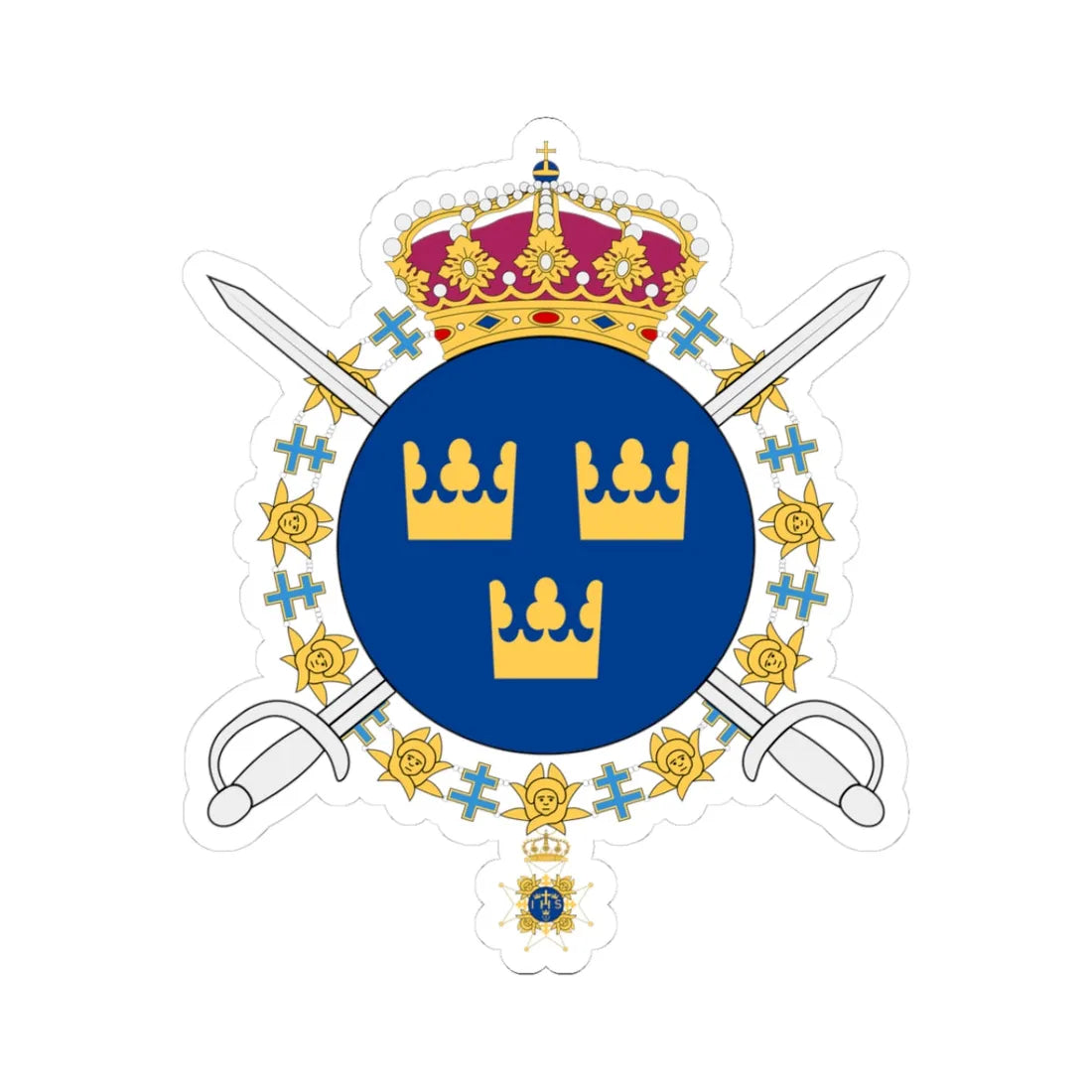 Livgardets dragoner vapen (Sweden) (Coat of Arms) STICKER Vinyl Kiss-Cut Decal 3 Inch White - The Sticker Space