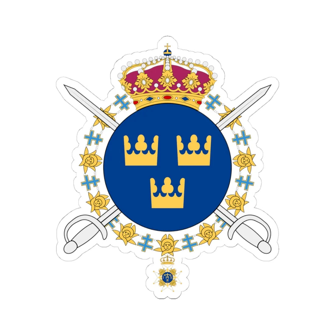 Livgardets dragoner vapen (Sweden) (Coat of Arms) STICKER Vinyl Kiss-Cut Decal 4 Inch White - The Sticker Space