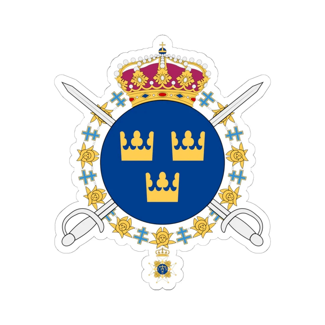 Livgardets dragoner vapen (Sweden) (Coat of Arms) STICKER Vinyl Kiss-Cut Decal 6 Inch White - The Sticker Space