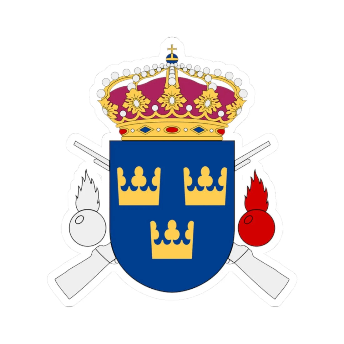 Livgrenadjärregementet vapen (Sweden) (Coat of Arms) STICKER Vinyl Kiss-Cut Decal 2 Inch White - The Sticker Space