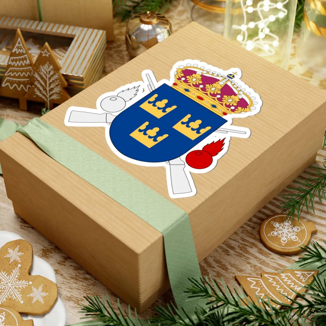 Livgrenadjärregementet vapen (Sweden) (Coat of Arms) STICKER Vinyl Kiss-Cut Decal - The Sticker Space