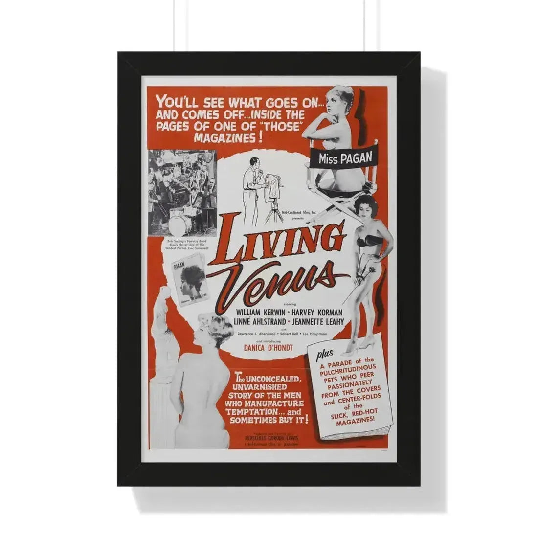 LIVING VENUS 1961 - Framed Movie Poster 16″ x 24″ Black - The Sticker Space