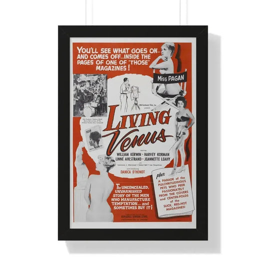 LIVING VENUS 1961 - Framed Movie Poster 16″ x 24″ Black - The Sticker Space