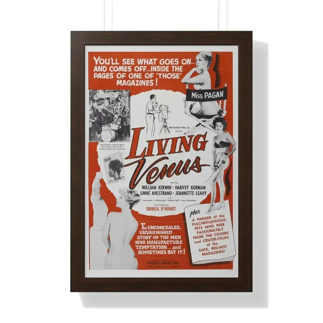 LIVING VENUS 1961 - Framed Movie Poster 16″ x 24″ Walnut - The Sticker Space