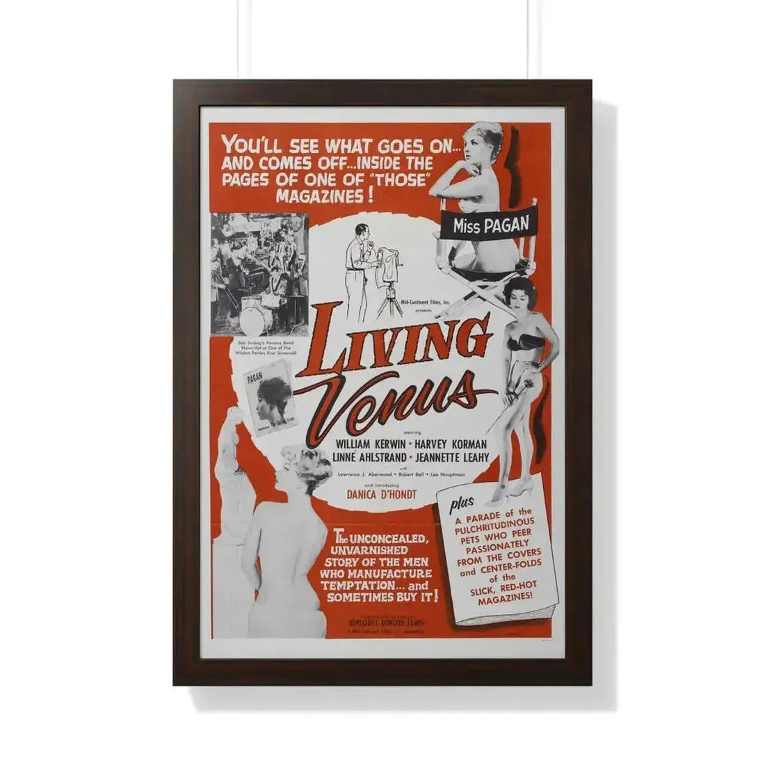 LIVING VENUS 1961 - Framed Movie Poster 20" x 30" Walnut - The Sticker Space