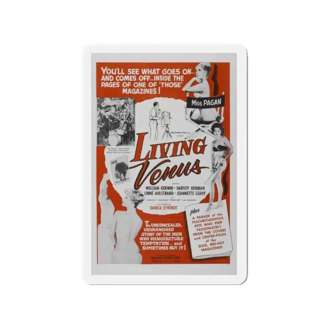 LIVING VENUS 1961 Movie Poster - Refrigerator Magnet 2 Inch Die-Cut - The Sticker Space