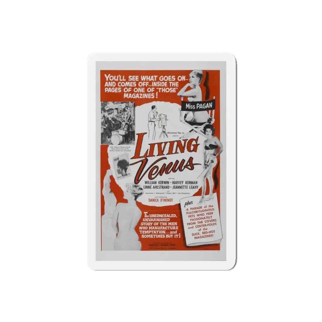 LIVING VENUS 1961 Movie Poster - Refrigerator Magnet - The Sticker Space