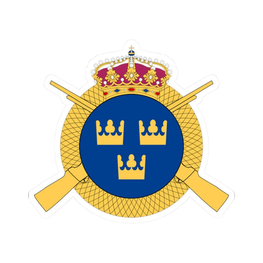 Livregementets grenadjärgrupp vapen (Sweden) (Coat of Arms) STICKER Vinyl Kiss-Cut Decal 2 Inch White - The Sticker Space
