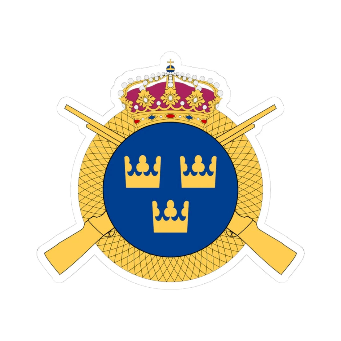 Livregementets grenadjärgrupp vapen (Sweden) (Coat of Arms) STICKER Vinyl Kiss-Cut Decal 3 Inch White - The Sticker Space