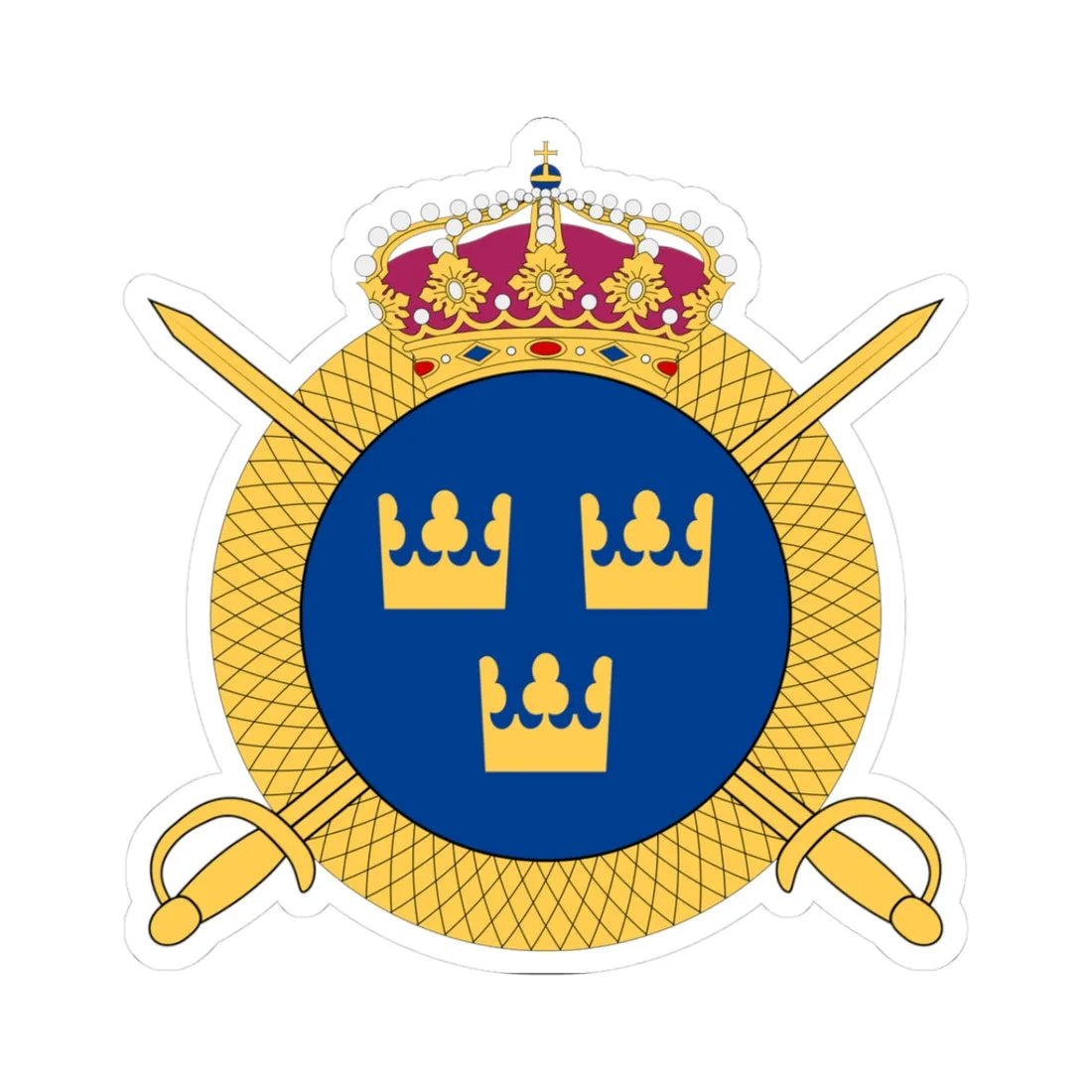 Livregementets husarer vapen (Sweden) (Coat of Arms) STICKER Vinyl Kiss-Cut Decal 3 Inch White - The Sticker Space