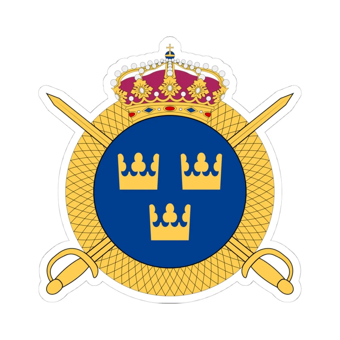 Livregementets husarer vapen (Sweden) (Coat of Arms) STICKER Vinyl Kiss-Cut Decal 4 Inch White - The Sticker Space