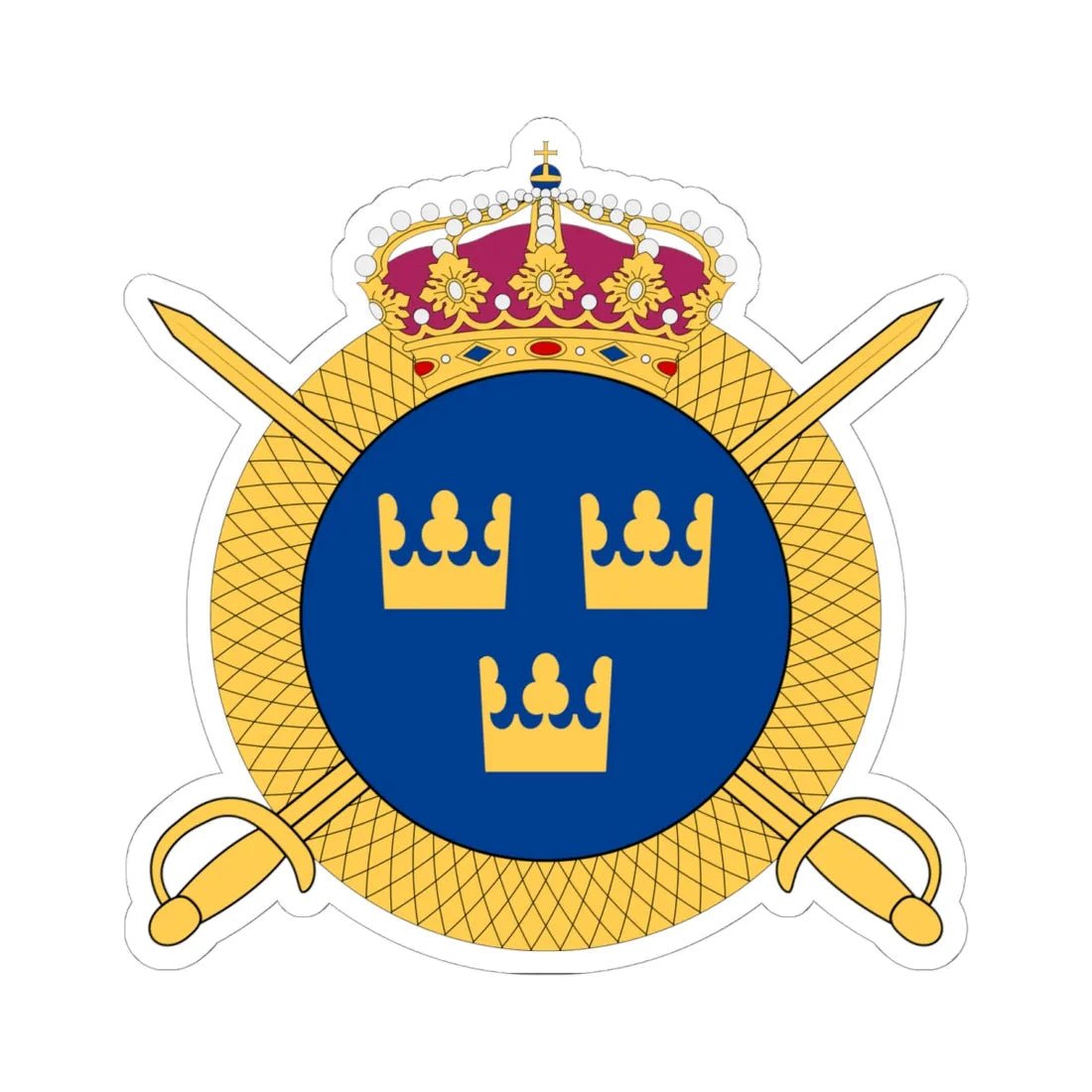 Livregementets husarer vapen (Sweden) (Coat of Arms) STICKER Vinyl Kiss-Cut Decal 6 Inch White - The Sticker Space