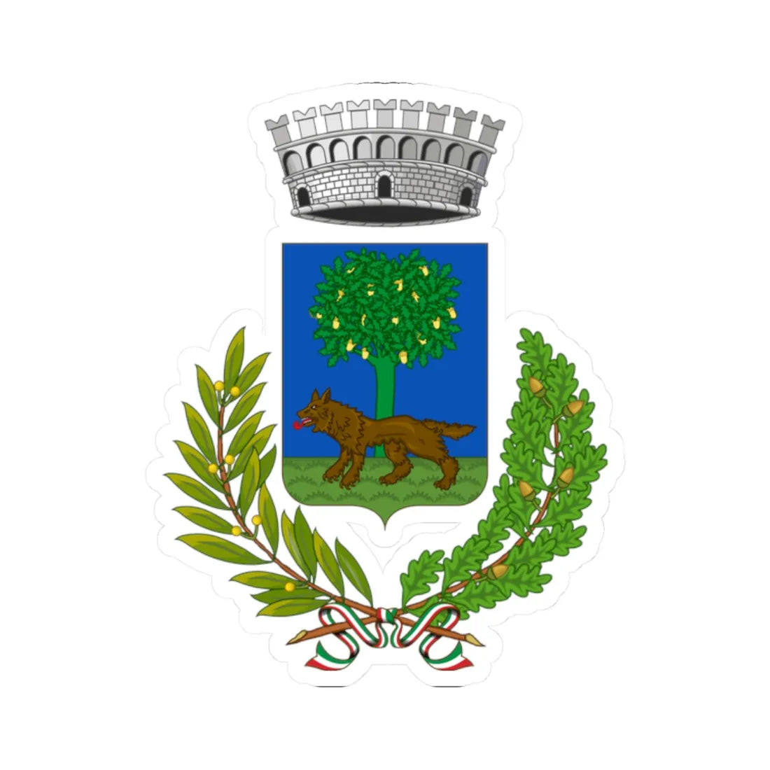 Lizzanello-Stemma (Italy) (Coat of Arms) STICKER Vinyl Kiss-Cut Decal 2 Inch White - The Sticker Space