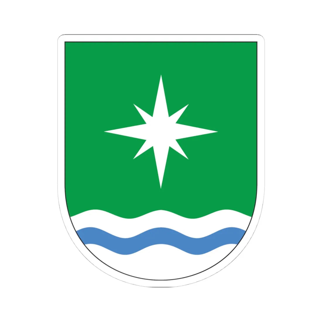 Lääne-Saare valla vapp (Estonia) (Coat of Arms) STICKER Vinyl Kiss-Cut Decal 4 Inch White - The Sticker Space