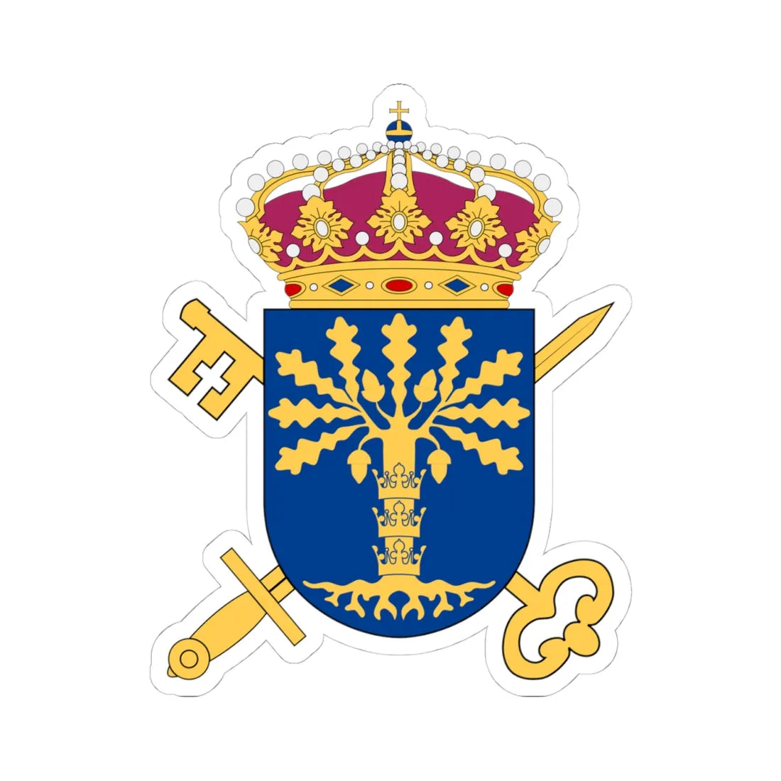 Länsrätten i Blekinge län vapen (Sweden) (Coat of Arms) STICKER Vinyl Kiss-Cut Decal 4 Inch White - The Sticker Space