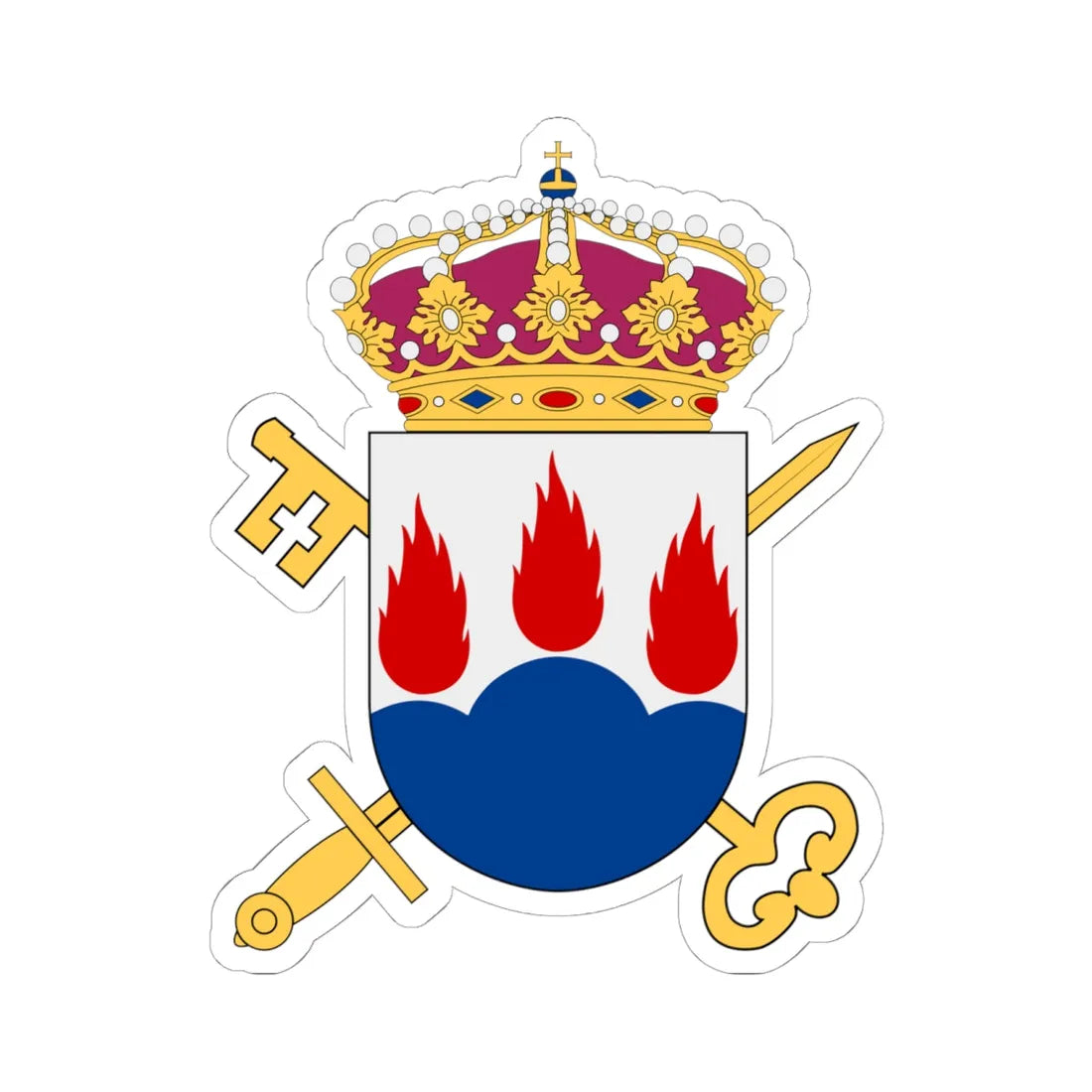 Länsrätten i Västmanlands län vapen (Sweden) (Coat of Arms) STICKER Vinyl Kiss-Cut Decal 6 Inch White - The Sticker Space