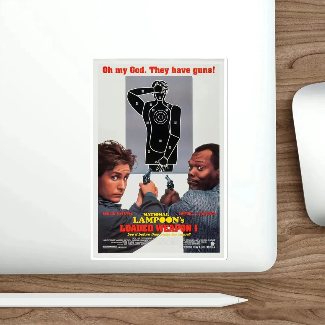 Loaded Weapon 1 1993 Movie Poster STICKER Vinyl Die-Cut Decal - The Sticker Space